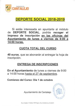 Imagen Deporte Social curso 2018/19