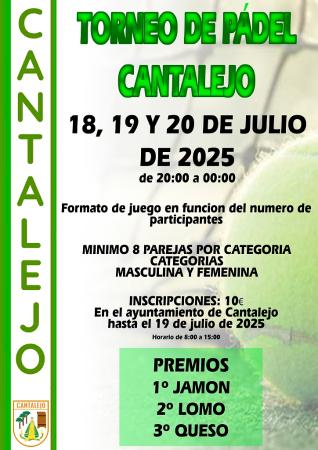 Imagen Torneo de Pádel Cantalejo 2025