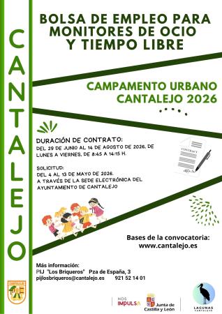 Imagen Bolsa de trabajo de monitores para el Campamento Urbano 2026