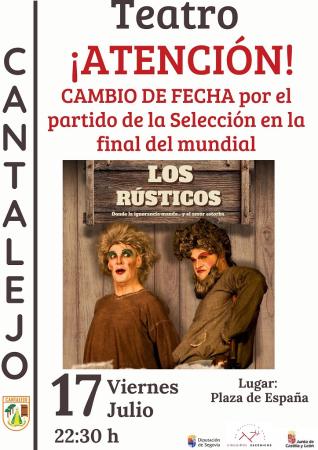 CAMBIO DE FECHA Teatro "Los rústicos"