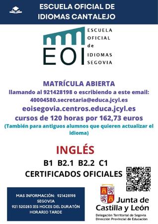 Imagen Escuela Oficial de Idiomas. Matrícula abierta
