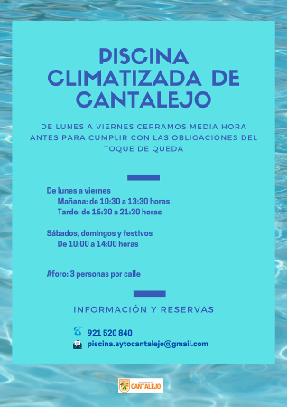 Imagen Nuevo horario de la piscina cubierta de Cantalejo