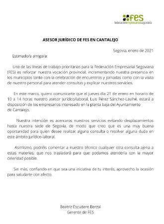 Imagen Asesor Jurídico-Laboral de FES en Cantalejo