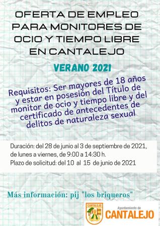 Imagen Oferta de empleo para monitores de ocio y tiempo libre en Cantalejo