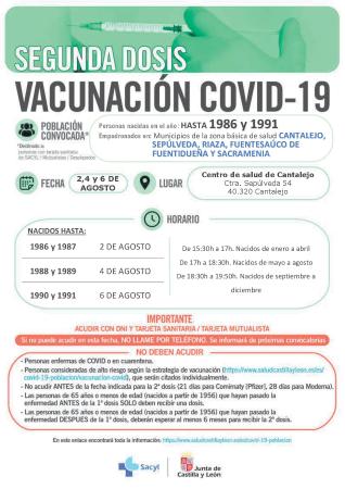 Imagen Vacunaciones COVID-19 en Cantalejo del 2 al 6 de agosto
