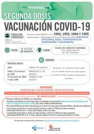 Imagen Vacunaciones COVID-19 en Cantalejo del 9 al 13 de agosto