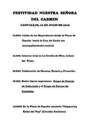 Imagen Festividad de la Virgen del Carmen 2016