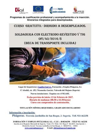 Imagen Curso Soldadura con electrodo revestido y TIG.
