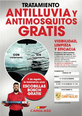 Imagen Carglass estará en Cantalejo. Tratamiento antilluvia y antimosquitos